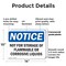 Signmission Not For Storage Of Flammable Or Corrosive Liquids OSHA Notice Sign, Plastic, 14in W x 10in L, 2PK OS-2PACK-NS-P-1014-L-15181 - alternate 4
